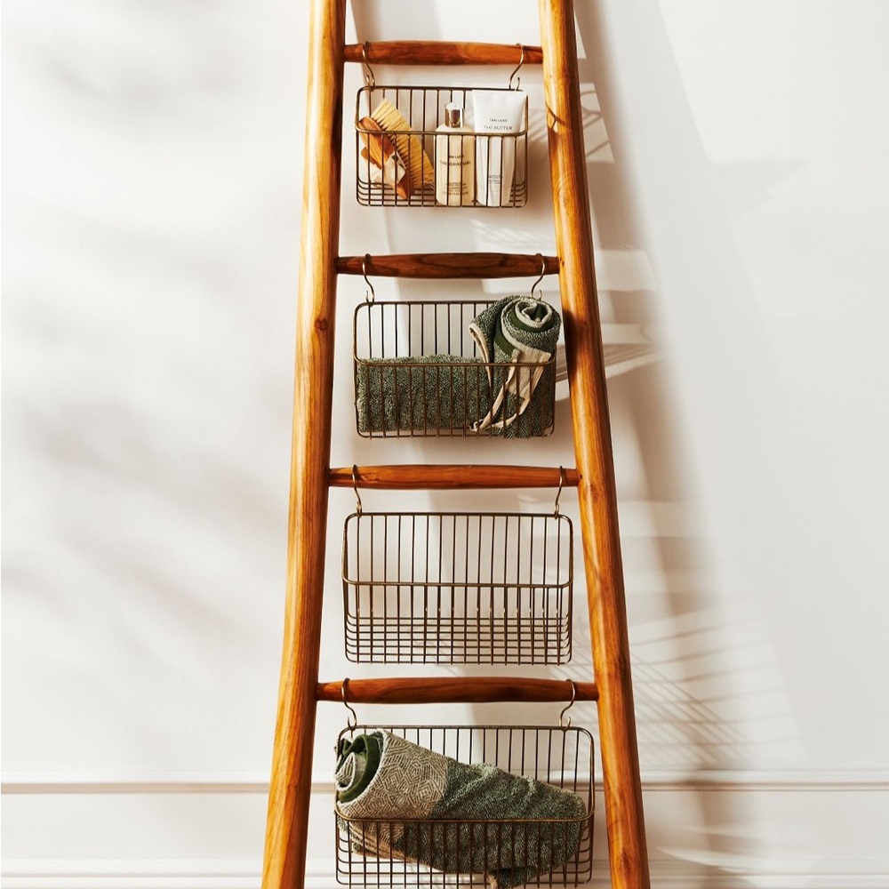 Anthropologie Hya Ladder Bronze Storage Baskets - Set of 3